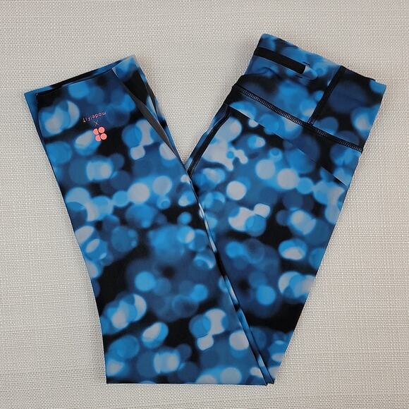 Sweaty Betty x ModelFIT yoga leggings blue fuzzy bubble print XS - Picture 1 of 8
